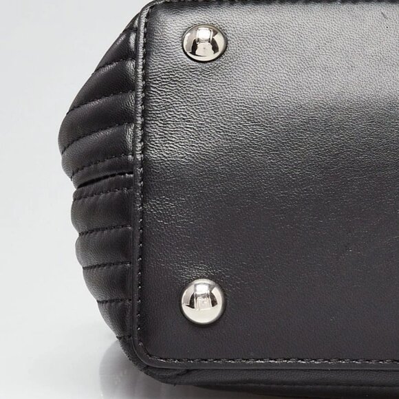 Fendi Black Quilted Lambskin Leather Dotcom Click Small Shoulder Bag - 8BN299 - Picture 5 of 12